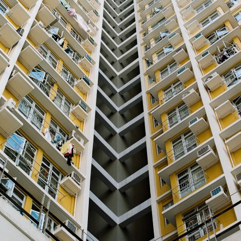 upward looking angle of multifamily housing