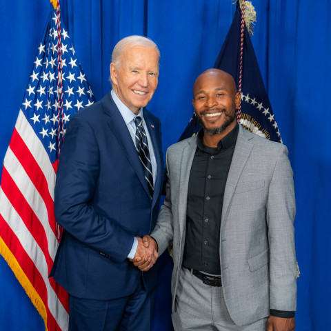 BGA staff member with former President Biden